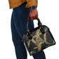 Anubis Ancient Egyptian Shoulder Handbag with Starry Mummy Wrap Pattern, Anubis Warrior Illustration, and Pyramid - African Pride