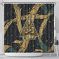 Anubis Ancient Egyptian Shower Curtain with Starry Mummy Wrap Pattern, Anubis Warrior Illustration, and Pyramid - African Pride