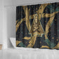 Anubis Ancient Egyptian Shower Curtain with Starry Mummy Wrap Pattern, Anubis Warrior Illustration, and Pyramid - African Pride