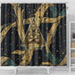 Anubis Ancient Egyptian Shower Curtain with Starry Mummy Wrap Pattern, Anubis Warrior Illustration, and Pyramid - African Pride