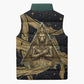 Anubis Ancient Egyptian Sleeveless Puffer Jacket with Starry Mummy Wrap Pattern, Anubis Warrior Illustration, and Pyramid - African Pride