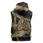 Anubis Ancient Egyptian Sleeveless Zip Hoodie with Starry Mummy Wrap Pattern, Anubis Warrior Illustration, and Pyramid - African Pride