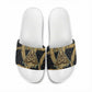 Anubis Ancient Egyptian Slide Sandals with Starry Mummy Wrap Pattern, Anubis Warrior Illustration, and Pyramid - African Pride