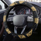 Anubis Ancient Egyptian Steering Wheel Cover with Starry Mummy Wrap Pattern, Anubis Warrior Illustration, and Pyramid - African Pride