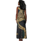 Anubis Ancient Egyptian Tank Maxi Dress with Starry Mummy Wrap Pattern, Anubis Warrior Illustration, and Pyramid - African Pride