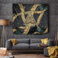 Anubis Ancient Egyptian Tapestry with Starry Mummy Wrap Pattern, Anubis Warrior Illustration, and Pyramid - African Pride