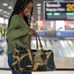 Anubis Ancient Egyptian Travel Bag with Starry Mummy Wrap Pattern, Anubis Warrior Illustration, and Pyramid - African Pride