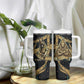 Anubis Ancient Egyptian Tumbler With Handle with Starry Mummy Wrap Pattern, Anubis Warrior Illustration, and Pyramid - African Pride