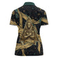 Anubis Ancient Egyptian Women Polo Shirt with Starry Mummy Wrap Pattern, Anubis Warrior Illustration, and Pyramid - African Pride