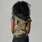 Anubis Ancient Egyptian Women V-Neck T-Shirt with Starry Mummy Wrap Pattern, Anubis Warrior Illustration, and Pyramid - African Pride