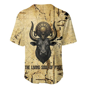 Apis Baseball Jersey Ancient Egyptian Papyrus Map, Egyptian Crown Bull Illustration - African Pride