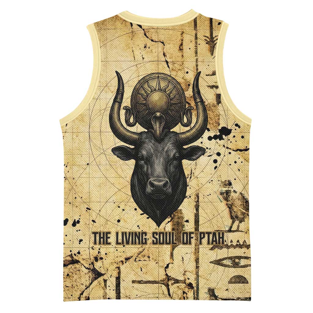 Apis Basketball Jersey Ancient Egyptian Papyrus Map, Egyptian Crown Bull Illustration - African Pride