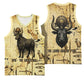 Apis Basketball Jersey Ancient Egyptian Papyrus Map, Egyptian Crown Bull Illustration - African Pride