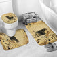 Apis Bathroom Set Ancient Egyptian Papyrus Map, Egyptian Crown Bull Illustration - African Pride