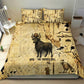 Apis Bedding Set Ancient Egyptian Papyrus Map, Egyptian Crown Bull Illustration - African Pride