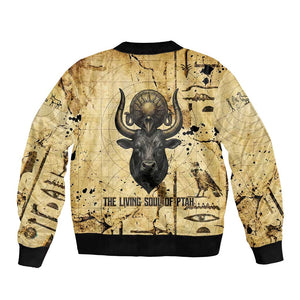 Apis Bomber Jacket Ancient Egyptian Papyrus Map, Egyptian Crown Bull Illustration - African Pride