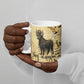 Apis Ceramic Mug Ancient Egyptian Papyrus Map, Egyptian Crown Bull Illustration - African Pride