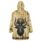 Apis Kid Wearable Blanket Hoodie Ancient Egyptian Papyrus Map, Egyptian Crown Bull Illustration - African Pride