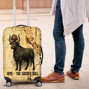 Apis Luggage Cover Ancient Egyptian Papyrus Map, Egyptian Crown Bull Illustration - African Pride