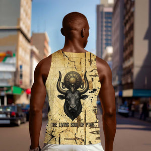 Apis Men Tank Top Ancient Egyptian Papyrus Map, Egyptian Crown Bull Illustration - African Pride