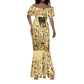 Apis Mermaid Dress Ancient Egyptian Papyrus Map, Egyptian Crown Bull Illustration - African Pride