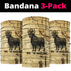 Apis Neck Gaiter Ancient Egyptian Papyrus Map, Egyptian Crown Bull Illustration - African Pride