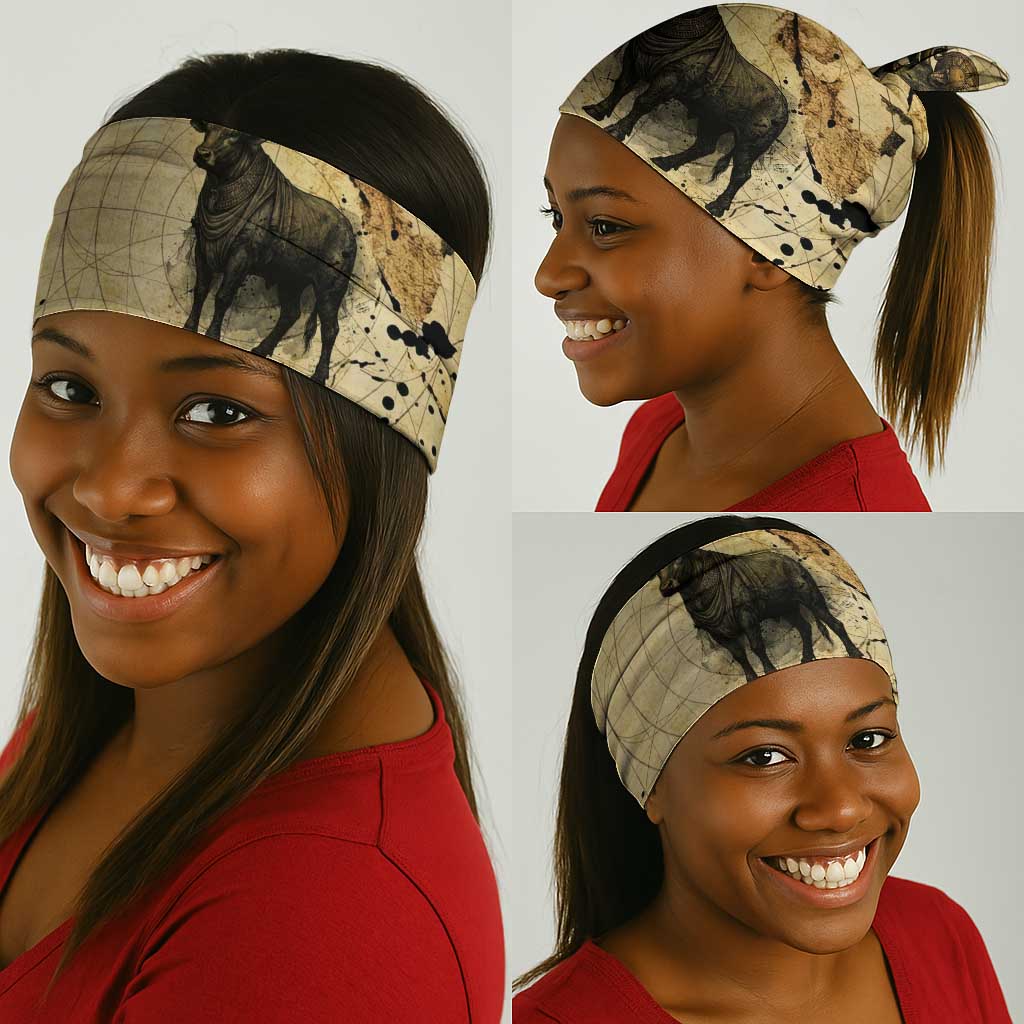Apis Neck Gaiter Ancient Egyptian Papyrus Map, Egyptian Crown Bull Illustration - African Pride