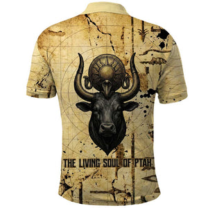 Apis Polo Shirt Ancient Egyptian Papyrus Map, Egyptian Crown Bull Illustration - African Pride