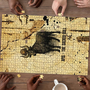 Apis Puzzle Ancient Egyptian Papyrus Map, Egyptian Crown Bull Illustration - African Pride