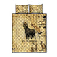 Apis Quilt Bed Set Ancient Egyptian Papyrus Map, Egyptian Crown Bull Illustration - African Pride