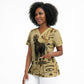 Apis Scrub Top Ancient Egyptian Papyrus Map, Egyptian Crown Bull Illustration - African Pride