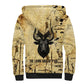 Apis Sherpa Hoodie Ancient Egyptian Papyrus Map, Egyptian Crown Bull Illustration - African Pride