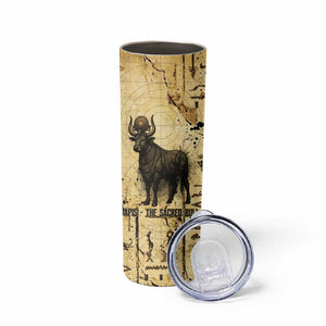 Apis Skinny Tumbler Ancient Egyptian Papyrus Map, Egyptian Crown Bull Illustration - African Pride