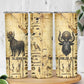 Apis Skinny Tumbler Ancient Egyptian Papyrus Map, Egyptian Crown Bull Illustration - African Pride
