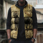 Apis Sleeveless Puffer Jacket Ancient Egyptian Papyrus Map, Egyptian Crown Bull Illustration - African Pride