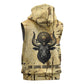 Apis Sleeveless Zip Hoodie Ancient Egyptian Papyrus Map, Egyptian Crown Bull Illustration - African Pride