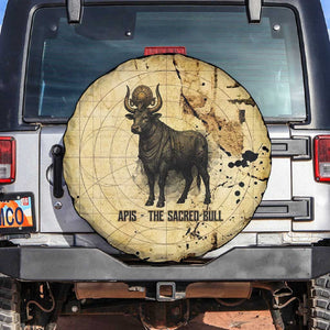 Apis Spare Tire Cover Ancient Egyptian Papyrus Map, Egyptian Crown Bull Illustration - African Pride