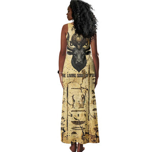 Apis Tank Maxi Dress Ancient Egyptian Papyrus Map, Egyptian Crown Bull Illustration - African Pride