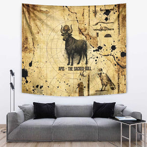 Apis Tapestry Ancient Egyptian Papyrus Map, Egyptian Crown Bull Illustration - African Pride