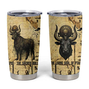 Apis Tumbler Cup Ancient Egyptian Papyrus Map, Egyptian Crown Bull Illustration - African Pride