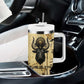 Apis Tumbler With Handle Ancient Egyptian Papyrus Map, Egyptian Crown Bull Illustration - African Pride