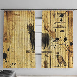 Apis Window Curtain Ancient Egyptian Papyrus Map, Egyptian Crown Bull Illustration - African Pride