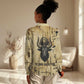 Apis Women Casual Shirt Ancient Egyptian Papyrus Map, Egyptian Crown Bull Illustration - African Pride