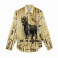 Apis Women Casual Shirt Ancient Egyptian Papyrus Map, Egyptian Crown Bull Illustration - African Pride