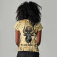 Apis Women V-Neck T-Shirt Ancient Egyptian Papyrus Map, Egyptian Crown Bull Illustration - African Pride