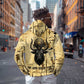 Apis Zip Hoodie Ancient Egyptian Papyrus Map, Egyptian Crown Bull Illustration - African Pride