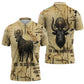 Apis Zipper Polo Shirt Ancient Egyptian Papyrus Map, Egyptian Crown Bull Illustration - African Pride