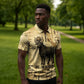Apis Zipper Polo Shirt Ancient Egyptian Papyrus Map, Egyptian Crown Bull Illustration - African Pride