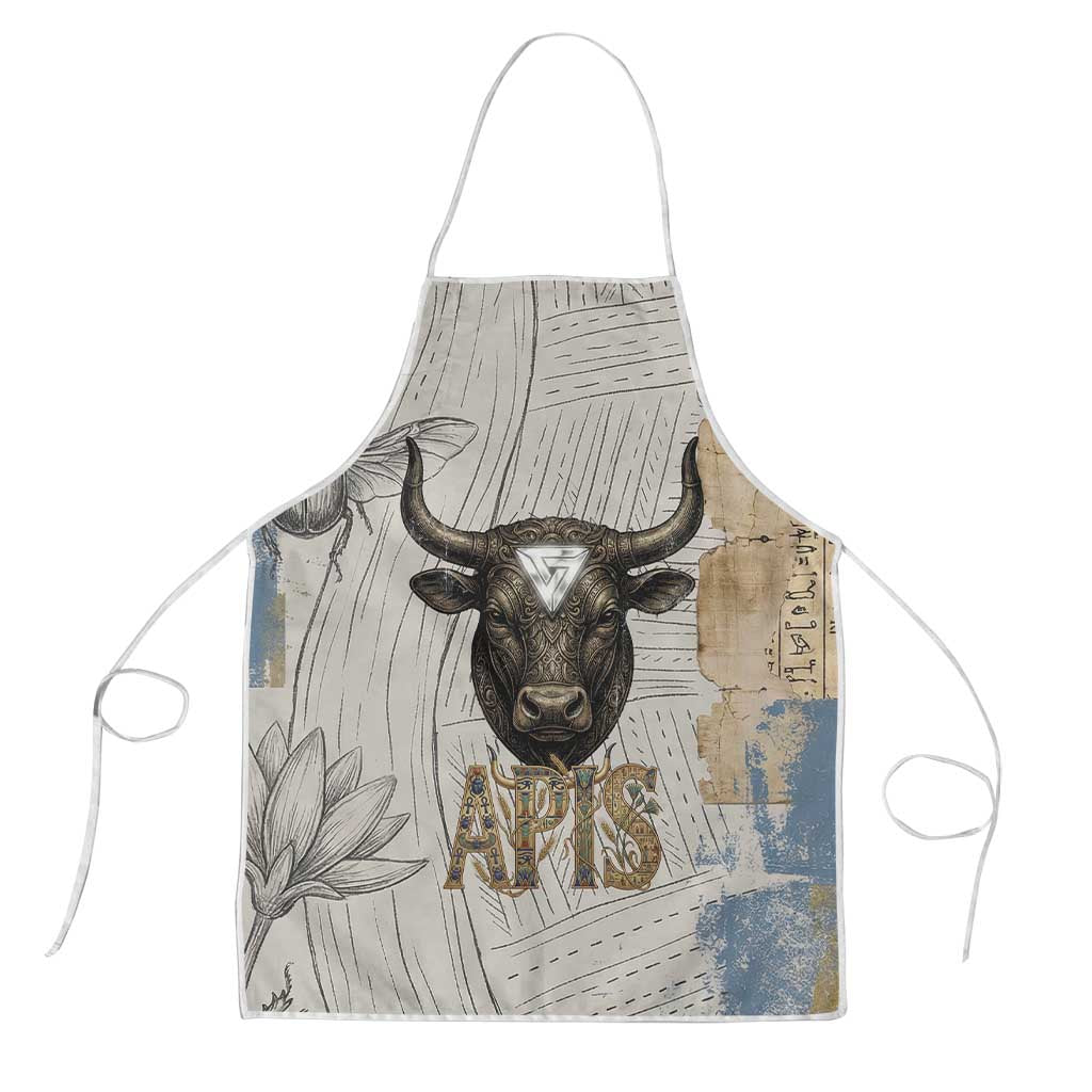 Apis Ancient Egyptian Apron with Beige-Gray Hieroglyphic, Ornate Bull ...