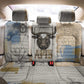Apis Ancient Egyptian Back Car Seat Cover with Beige-Gray Hieroglyphic, Ornate Bull Head, and Gold-Blue Typography - African Pride